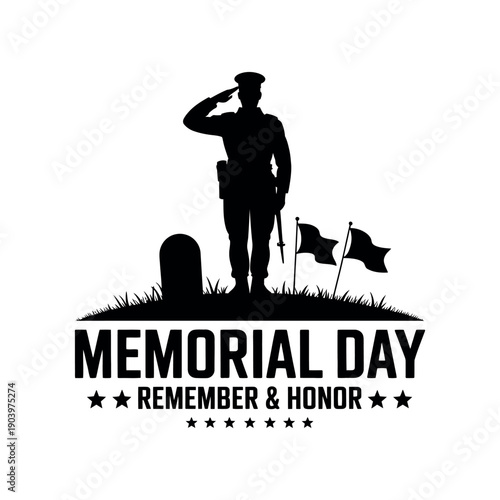 A solemn Memorial Day tribute with a soldier saluting