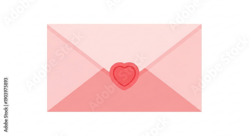 Pink envelope with heart symbol for love letters or romantic communication