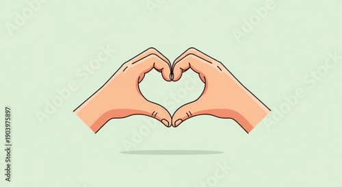 Hands forming a heart shape in a cute and playful gesture
