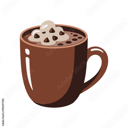 A steaming hot cup of chocolate with whipped cream
