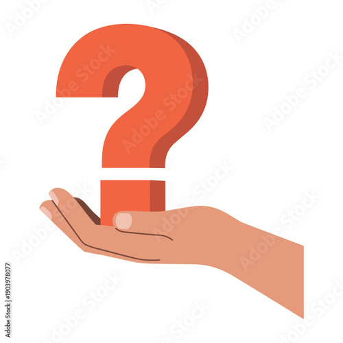 A hand holding a large question mark symbol