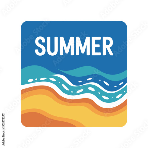 A colorful graphic illustration of a summer season