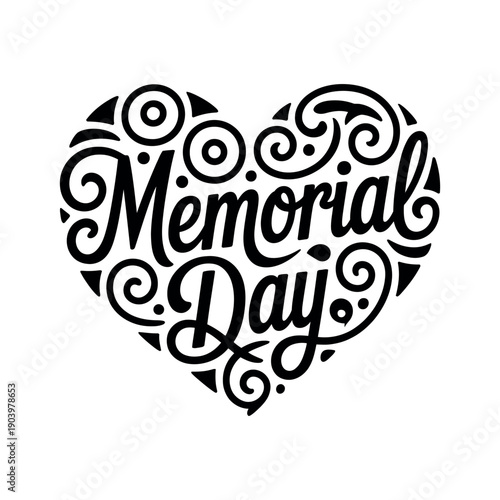 A heart shaped Memorial Day graphic design