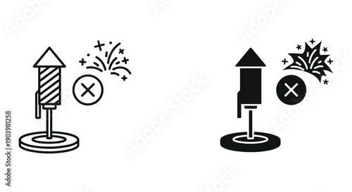 No smoking and vaping signs on fire safety poles with explosion hazard icons flat design vector illustration