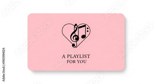 A personalized playlist gift with musical notes in a heart