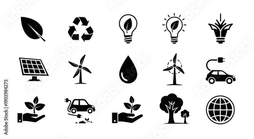 Collection of Eco Friendly Icons and Symbols.