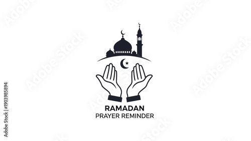 Bild auf Leinwand Ramadan prayer reminder icon logo design.