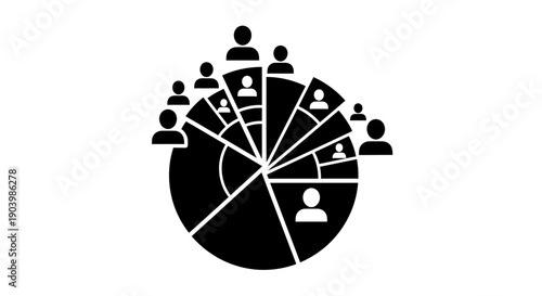 Pie Chart Representing People and Segments.