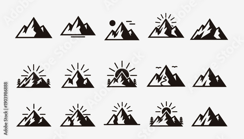 Abstract Black Mountain Symbol Collection