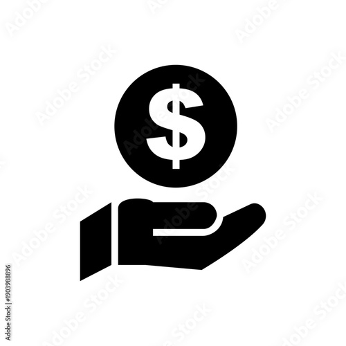 Pictograph Money in Hand Icon Vector Illustration for Finance and Payment Concept