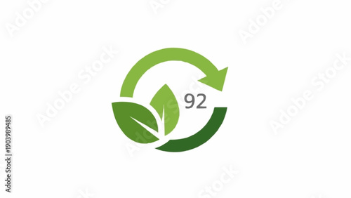 Green leaf eco recycle symbol icon.
