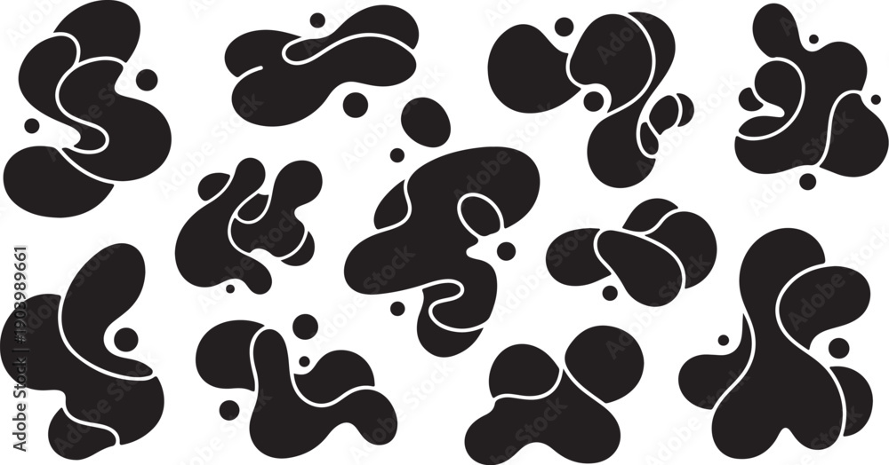 Fototapeta premium Abstract Black and White Shapes Art Design Pattern Background