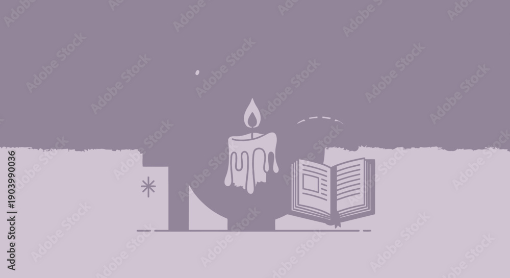 Fototapeta premium Menorah with Candles and Torah Scrolls.