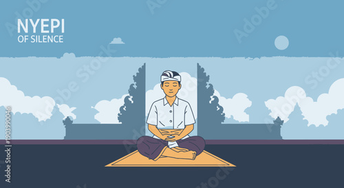Man Sitting in Meditation Pose.