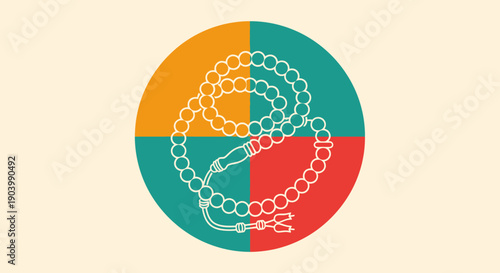 Stylized Dragon Head Illustration in Circle.