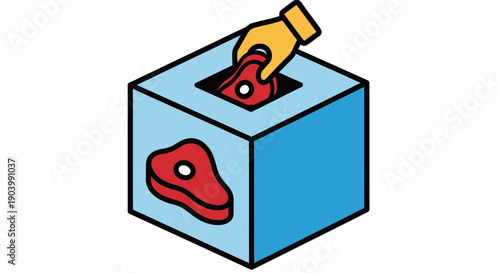 Hand casting ballot into voting box.