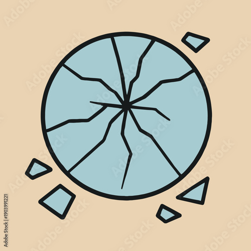 Broken Mirror Bad Luck Vector