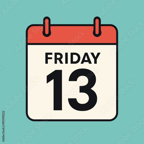 Friday the 13th Calendar Page Vector