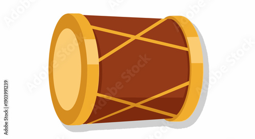 Brown Drum with Yellow Accents.