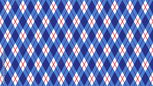 青と赤のアーガイルチェックの１６：９背景素材