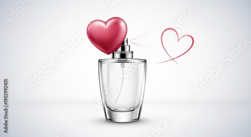 Perfume Bottle with Heart-Shaped Spray