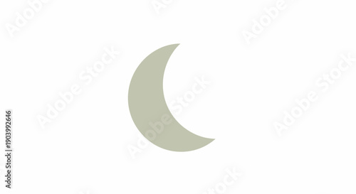Crescent Moon Shape Icon Illustration Design.