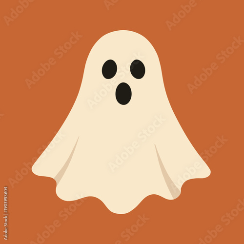 Flat vector art of ghost figure