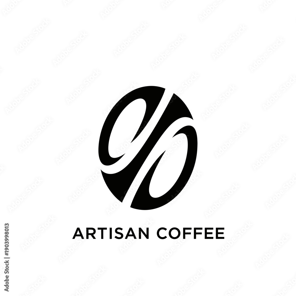 Fototapeta premium Modern Artisan Coffee Logo Design with Bean Symbol.