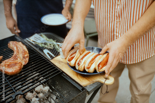 Grill masters readying meal
