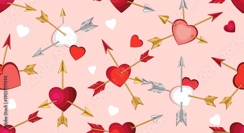 Arrows and Hearts Pattern Design Elements.