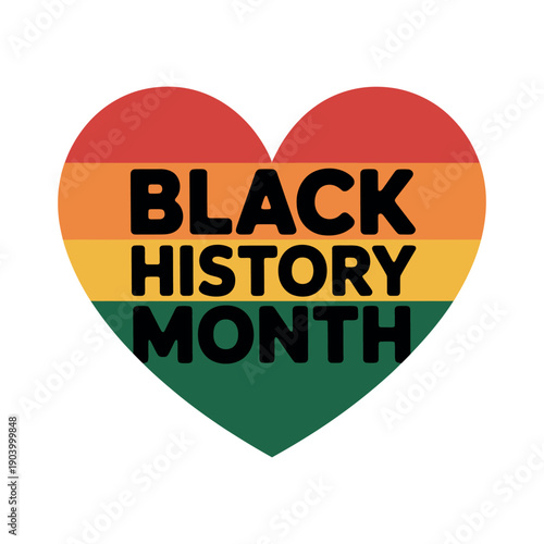 A heart with Black History Month text inside
