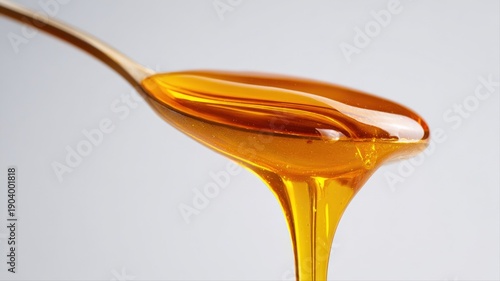 Wallpaper Mural Golden Honey Dripping from a Spoon: Natural Sweetener, Healthy Food Concept, Delicious Ingredient Torontodigital.ca