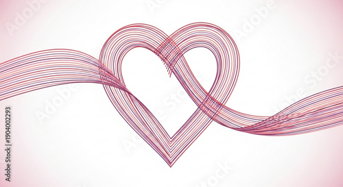 Stunning heart shaped lines in vibrant red and purple hues