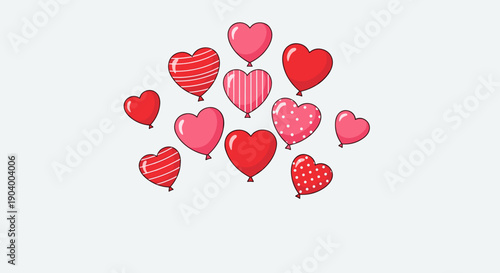 Collection of Red and Pink Hearts.