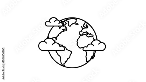 Earth Globe Planet World Map Symbol.