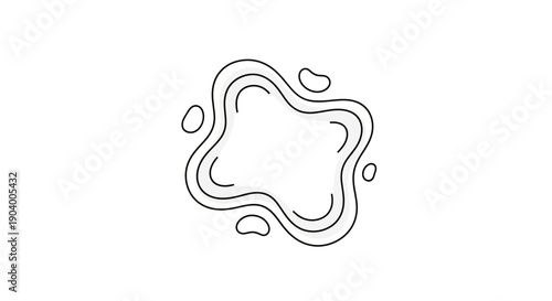 Simple Black Line Art Shape Design.