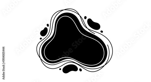 Black and white abstract shape design.