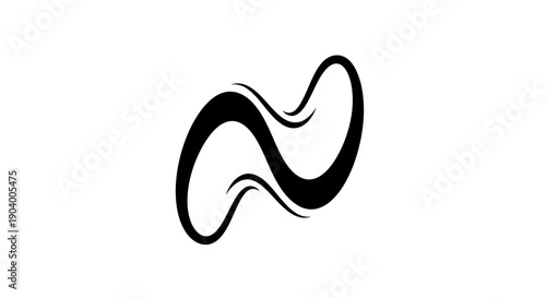 Black abstract symbol shape design.