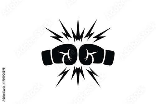 Boxing gloves logo vector icon illustration, powerful sports symbol representing boxing, fitness, strength, and combat training for gym branding, fight clubs, apparel, and athletic design projects