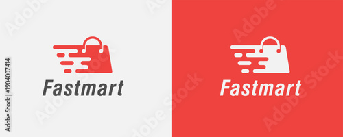 Dynamic Shopping Bag Express Delivery Logo Icon Vector