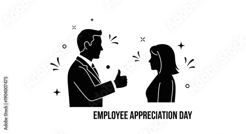 Employee Appreciation Day Illustration with Man and Woman.