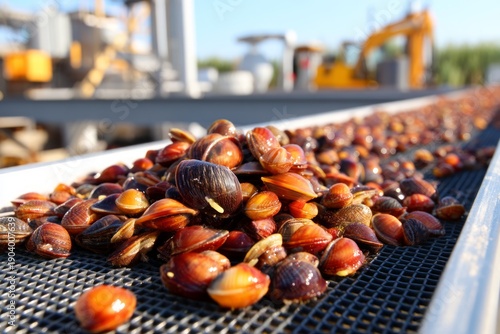 Coastal Shellfish Hatchery Tanks Drained for Grading and Sorting of Clams and Other Shellfish
