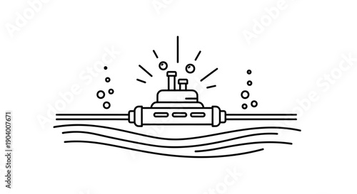 Submarine Underwater Exploration Vessel Ocean.