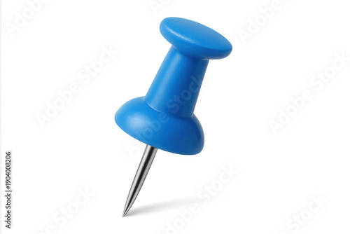 Blue pushpin holding important note or paper information