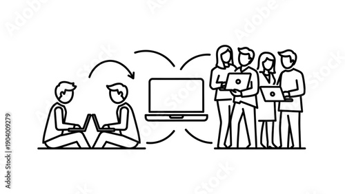 People communicating with each other.