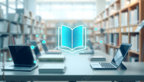 Online education background for e learning and digital knowledge concept