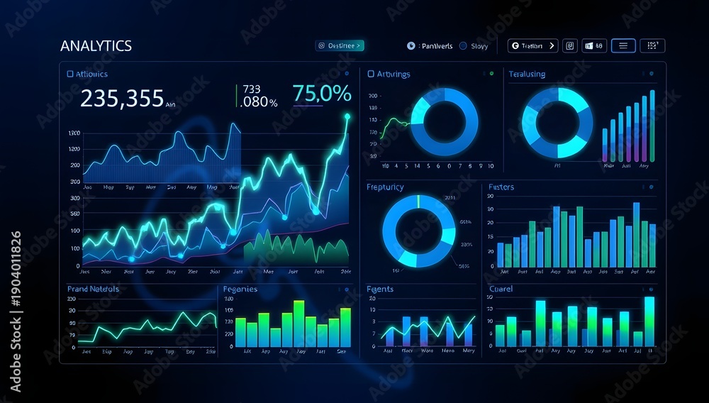 Fototapeta premium Data analytics background for business intelligence and performance monitoring
