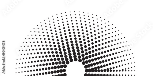 Dotted halftone gradient texture. Vanishing polka dot background. Repeating dots gradation pattern background. Black fading comic pop art overlay backdrop. Raster effect wallpaper. Vector halftone