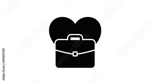 Black Briefcase with Heart Shape Opening.