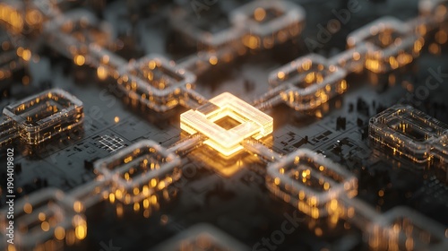 Wallpaper Mural Intricate Digital Representation of Blockchain Technology and Cryptocurrency. Torontodigital.ca